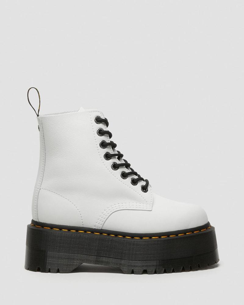 Dr Martens 1460 Pascal Max Leren Platform Laarzen Dames Wit | NL 549PJJ